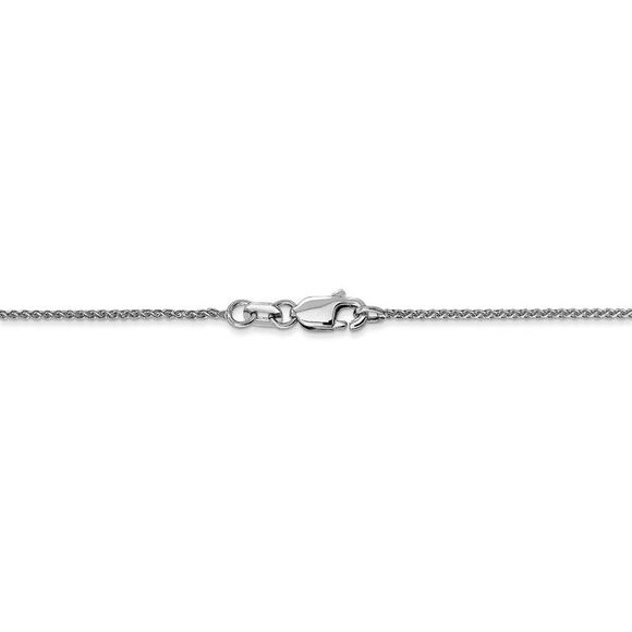 1mm 10k White Gold Solid Diamond Cut Wheat Chain Necklace, 20 Inch - Picture 4 of 8
